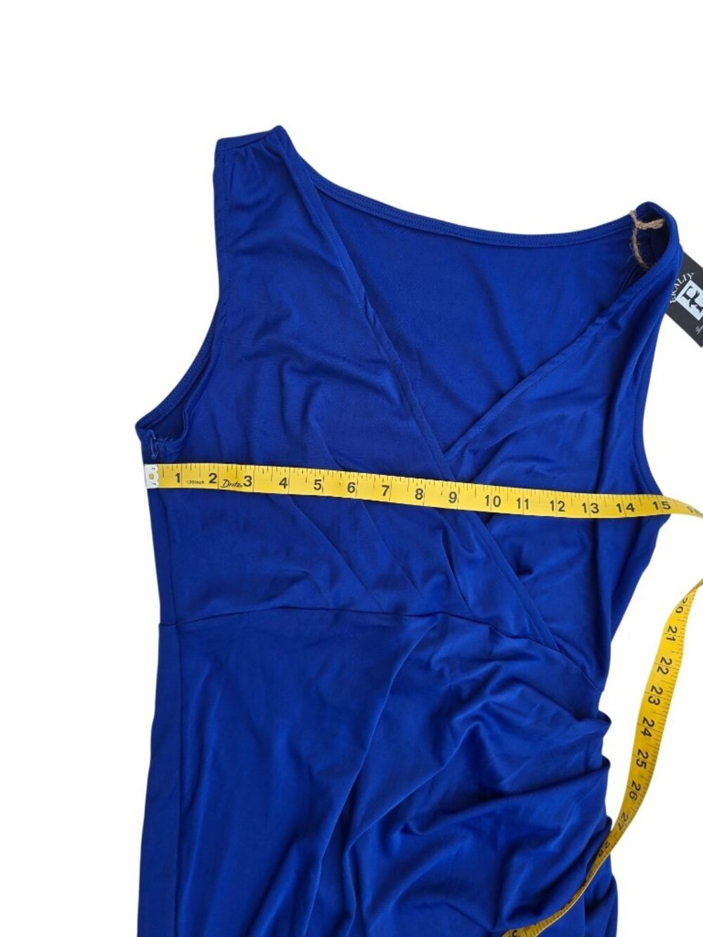 Ekaliy Women Sleeveless Wrap Dress Royal Blue Size L Polyester Blend Stylish Fit - Picture 10 of 11